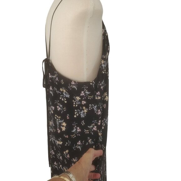 Rope Picnic Strappy Open Back Maxi Dress Black Floral Rayon Women Size 38/Small - Picture 7 of 8